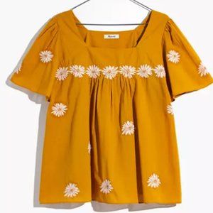 Madewell Floral Embroidered Butterfly Top